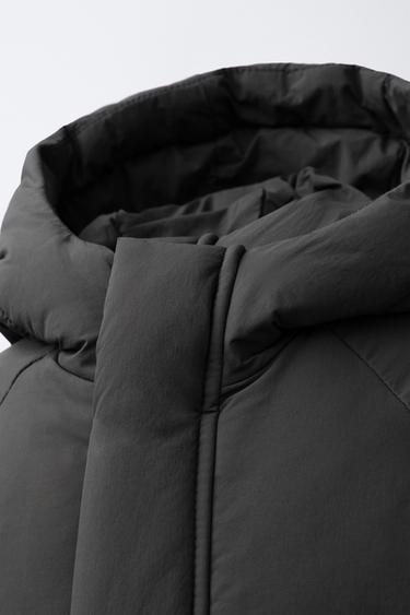 WATER-REPELLENT FEATHER AND DOWN PUFFER JACKET - Anthracite grey by Zara