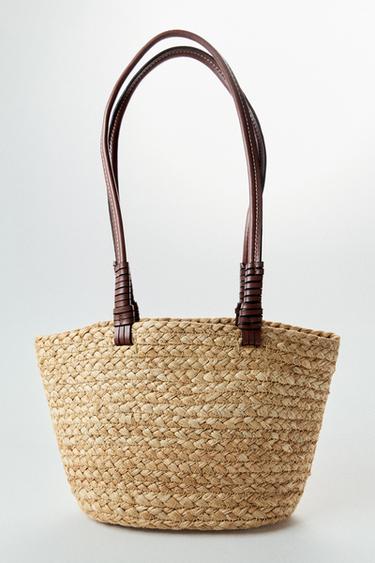 JUTE MINI TOTE BAG - Light beige by Zara