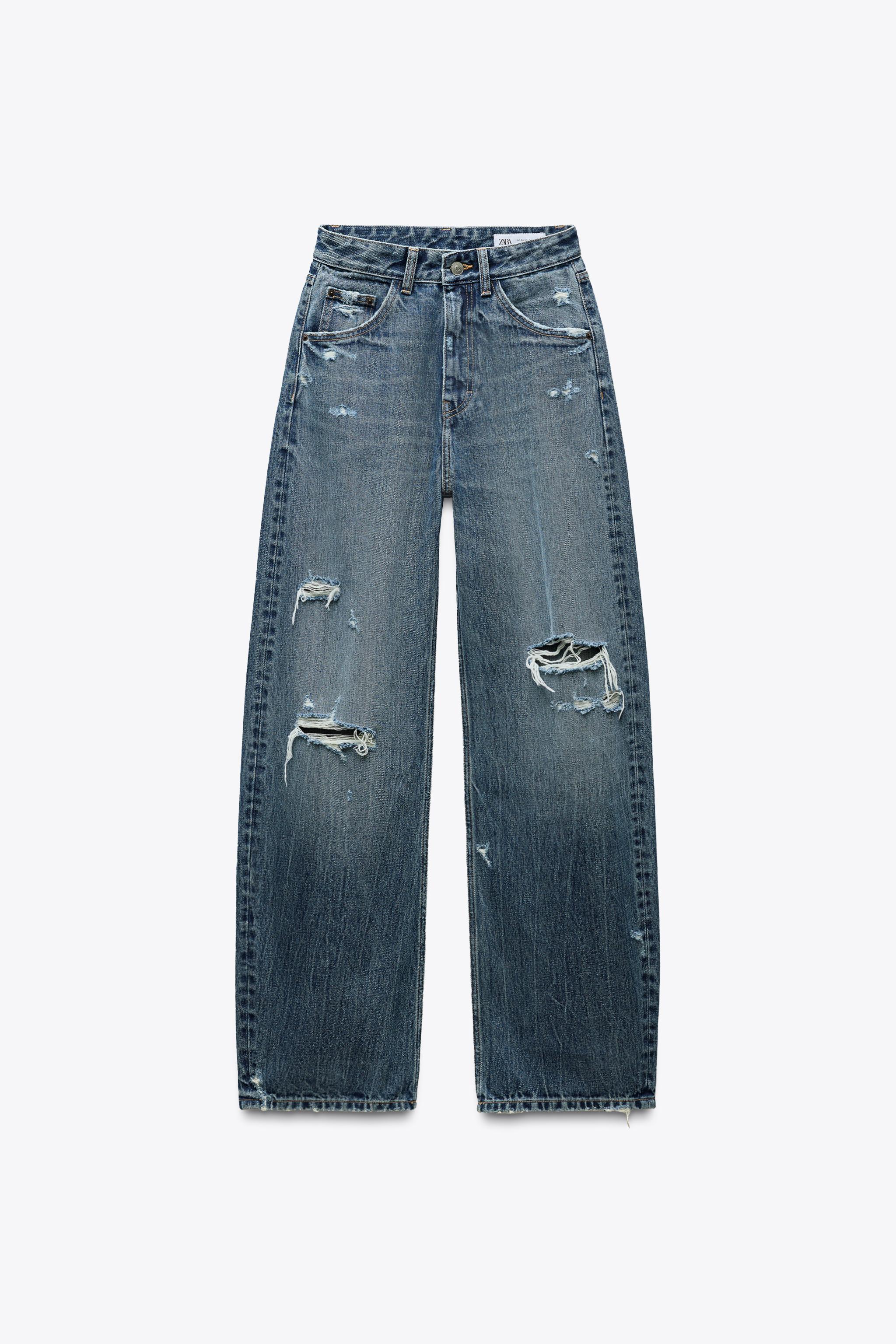 ZARA ブラックデニム ブラック サイズEUR36 ワイドストレート