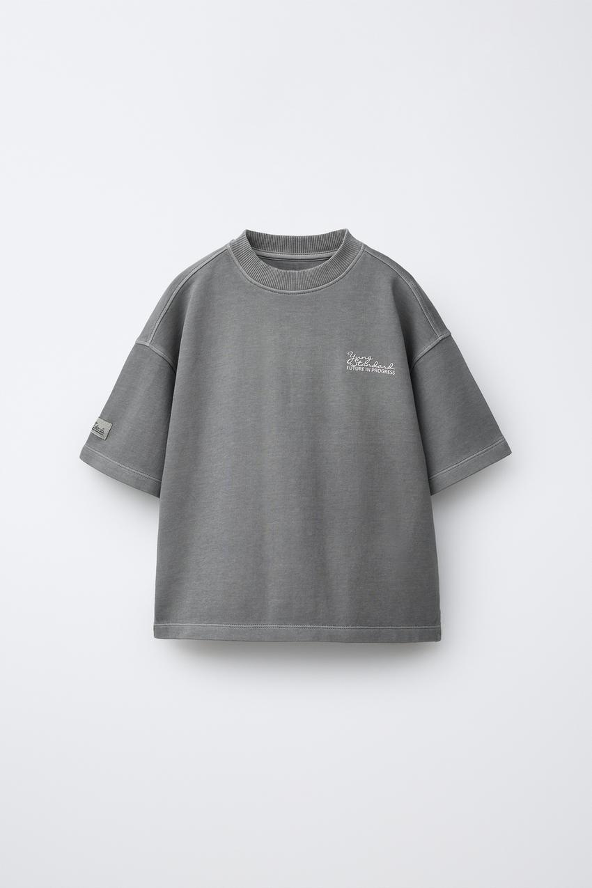 T-shirt maniche corte scollo a u jacksonville antracite chiné American Vintage | La Redoute