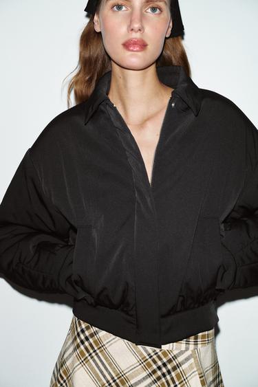 BLOUSON COURT REMBOURRÉ - Noir de Zara - Image 1