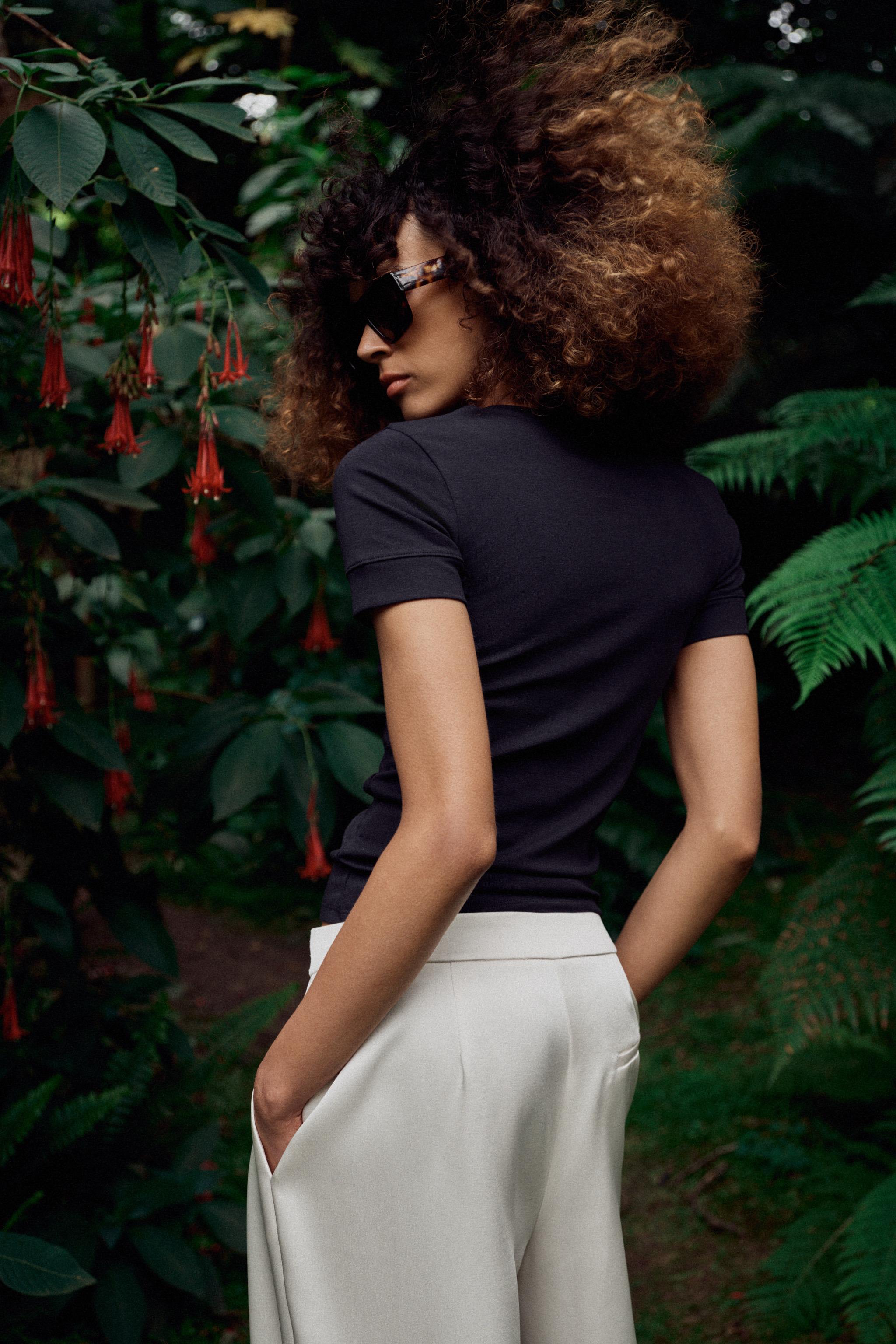 Zara MİNİMAL KISA KOLLU T-SHIRT görsel 3