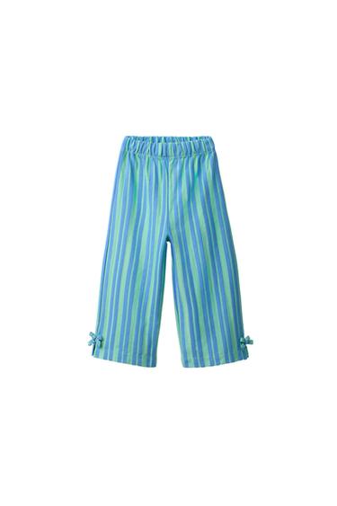 PANTALÓN ESTRUCTURA RAYAS LAZOS - Azul / Verde de Zara