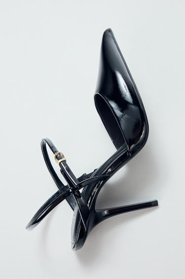 SLINGBACK SHOES WITH STRAP - Black by Zara