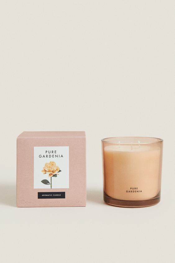 (400 G) PURE GARDENIA SCENTED CANDLE white ZARA United Kingdom