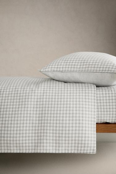 HOUSSE DE COUETTE ENFANT CARREAUX VICHY - Gris bleu de Zara - Image 1