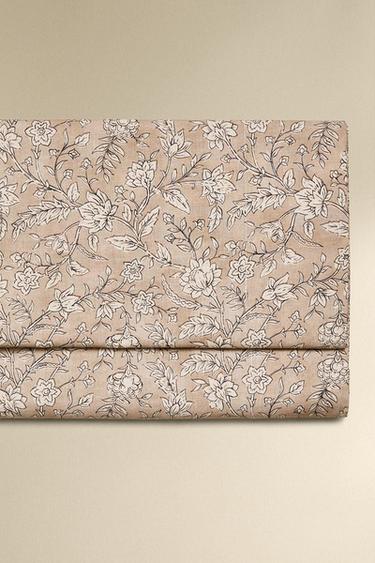 FLORAL PRINT FLAT SHEET - Beige by Zara