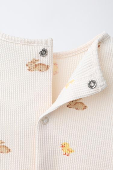 TEXTURED T-SHIRT AND BUNNY TROUSERS SET - Cream by Zara