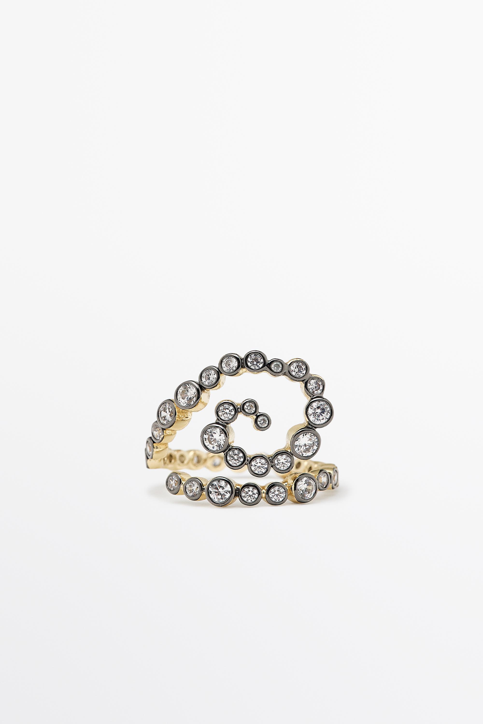 Bague spirale brillante