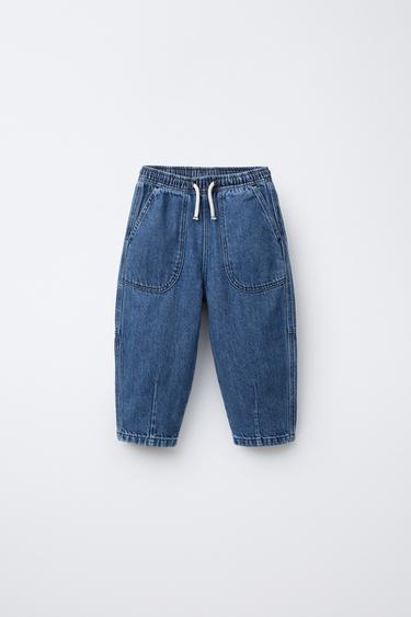 Zara BAGGY DENIM PANTS - Blue