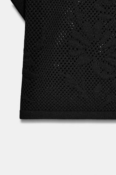 TOP EN MAILLE POINTELLE - Noir de Zara - Image 7