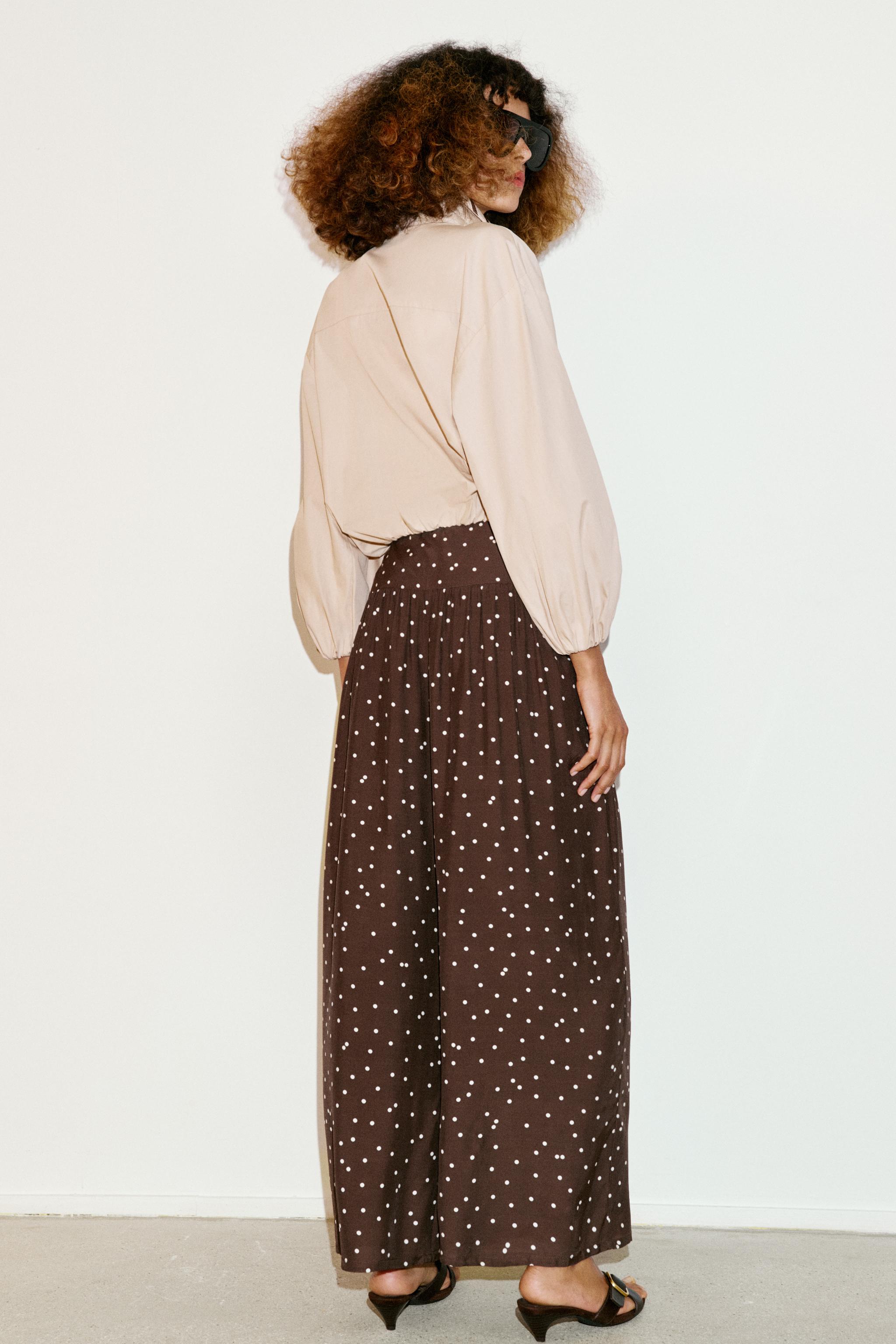 POLKA DOT WIDE LEG PANTS