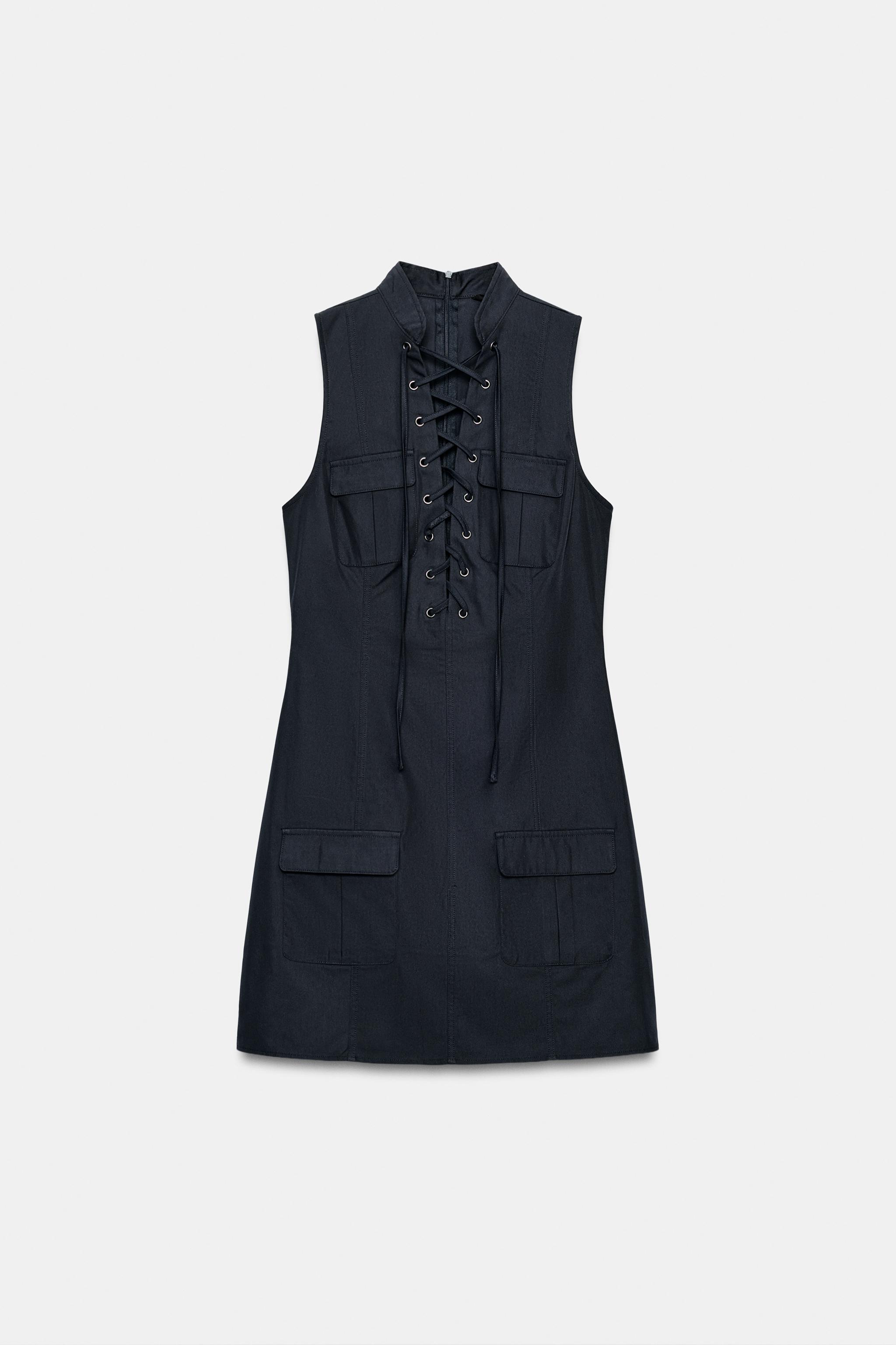 CROSS-OVER STRAP POCKET MINI DRESS