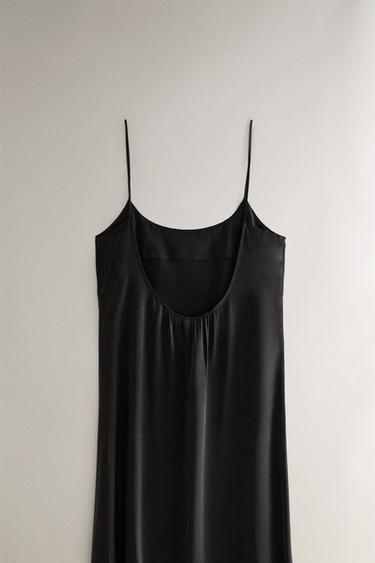 SILK NIGHTDRESS - Dark grey by Zara - Image 4