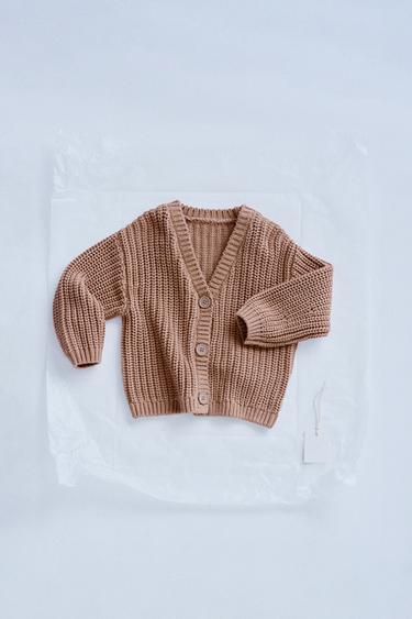 Zara ZARA TIMELESS - CHUNKY KNIT CARDIGAN - Clay - Image 0