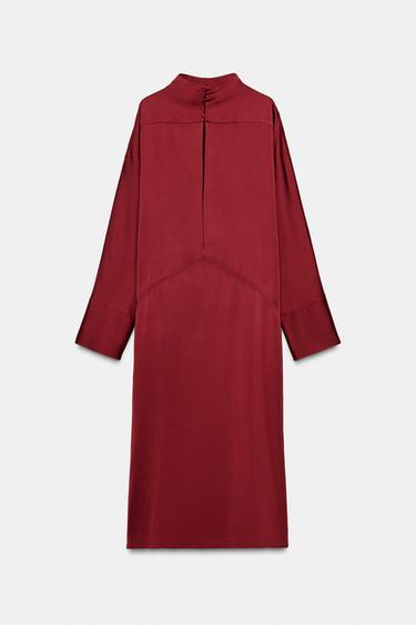 ROBE SATINÉE À NŒUD ZW COLLECTION - Vin de Zara - Image 5