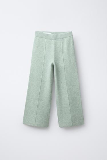 QUẦN DỆT KIM ỐNG RỘNG - Màu xanh nhạt từ Zara