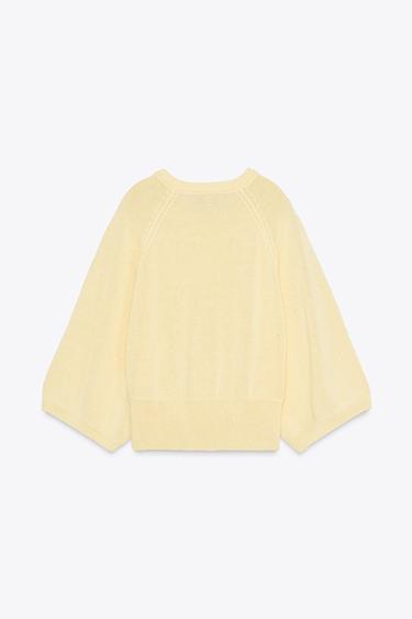 KNIT SWEATER WITH LOOSE-FIT SLEEVES - Light yellow by Zara - Image 6
