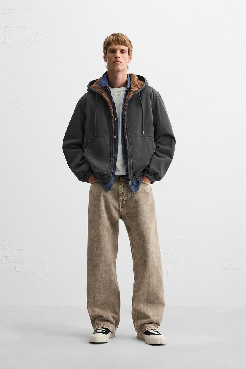 コントラストフード付きジャケット - ブラック | ZARA Japan / 日本