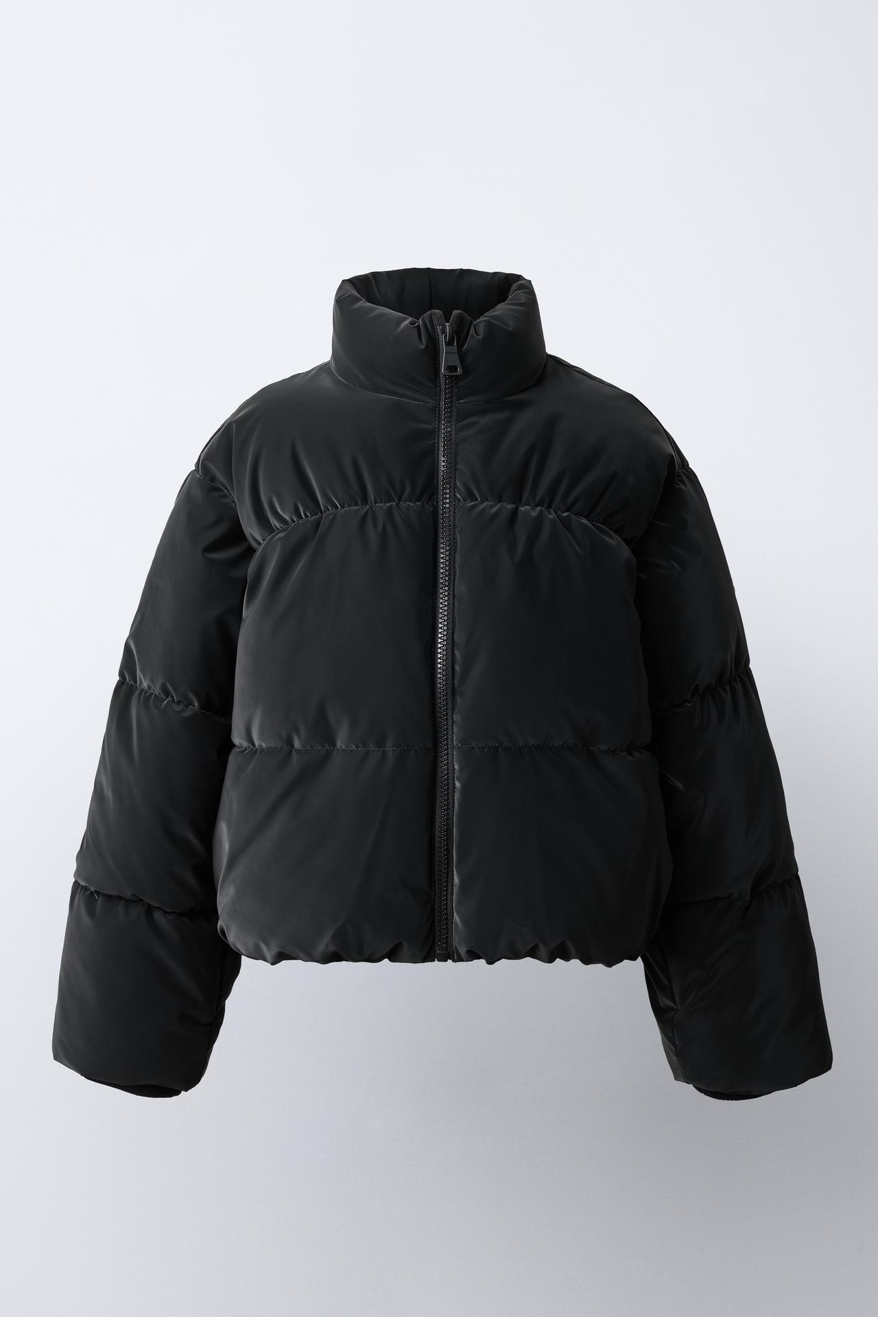 RUBBERIZED PUFFER JACKET — Black