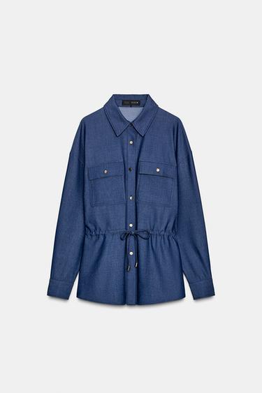 Zara 抽繩狩獵襯衫 - 靛青色 - 圖片 0