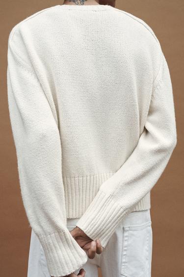PLAIN KNIT SWEATER - Ecru by Zara - Image 2