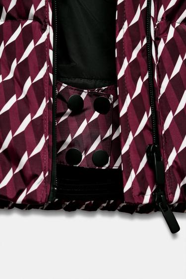 WATER-RESISTANT WINDPROOF PUFFER ANORAK 80% DOWN 20% FEATHER RECCO® TECHNOLOGY SKI COLLECTION - Burgundy by Zara