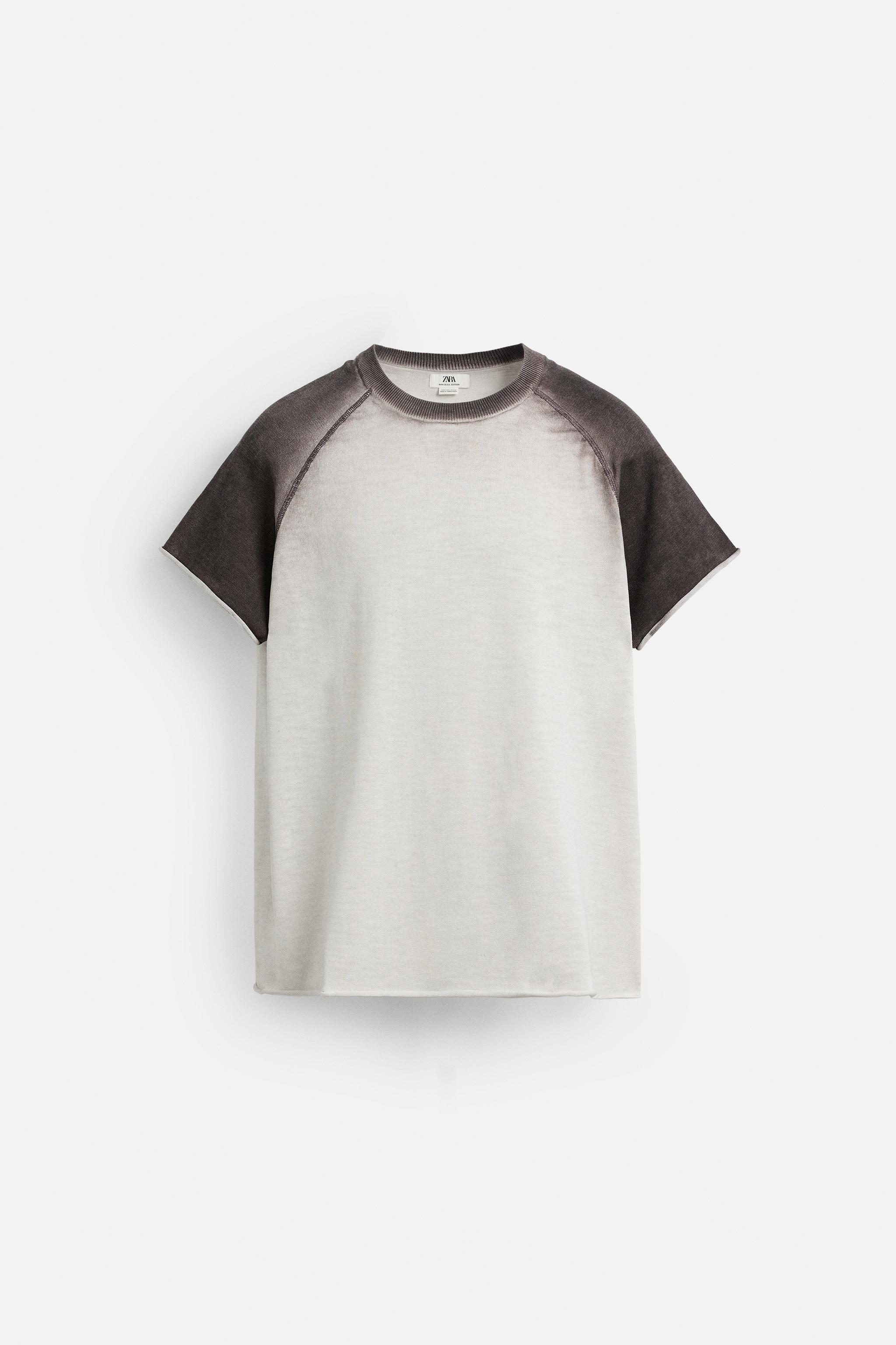 SPRAY PRINT KNIT T-SHIRT - Oyster-white | ZARA United States