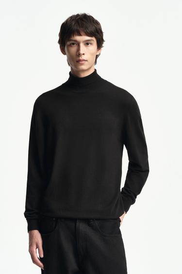 BASIC HIGH NECK SWEATER - Black by Zara