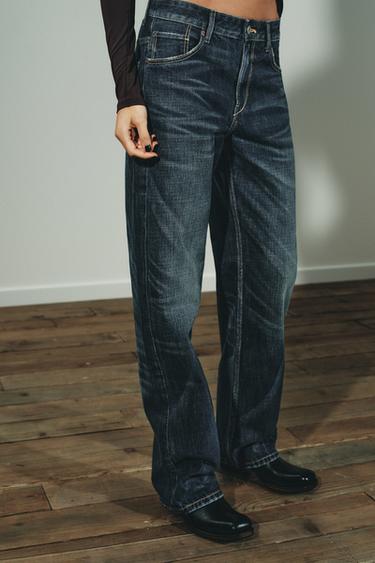 JEANS TRF BOYFRIEND TIRO MEDIO - Marino de Zara