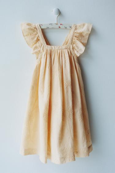 VESTIDO BORDADO FLORES - Mantequilla de Zara