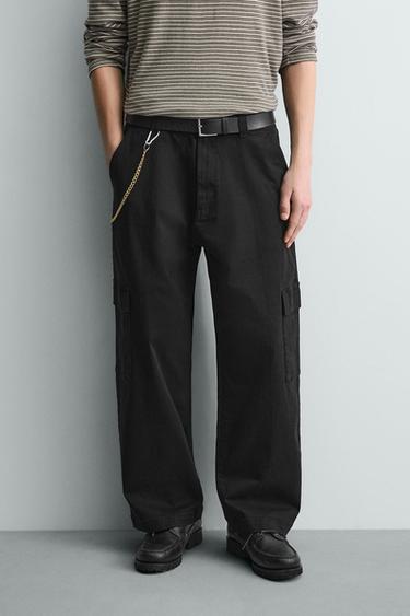 PANTALÓN CARGO RELAXED FIT - Negro de Zara