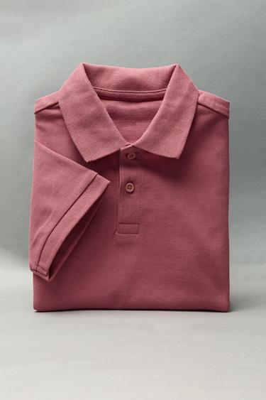 BASIC PLAIN POLO SHIRT - Strawberry by Zara