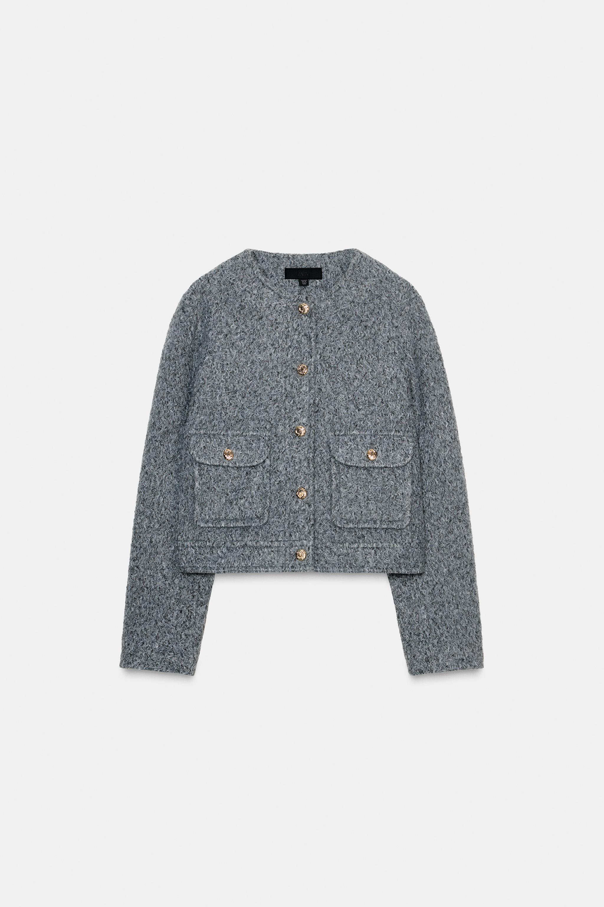 ゴールドボタンブークレジャケット - グレー | ZARA Japan / 日本