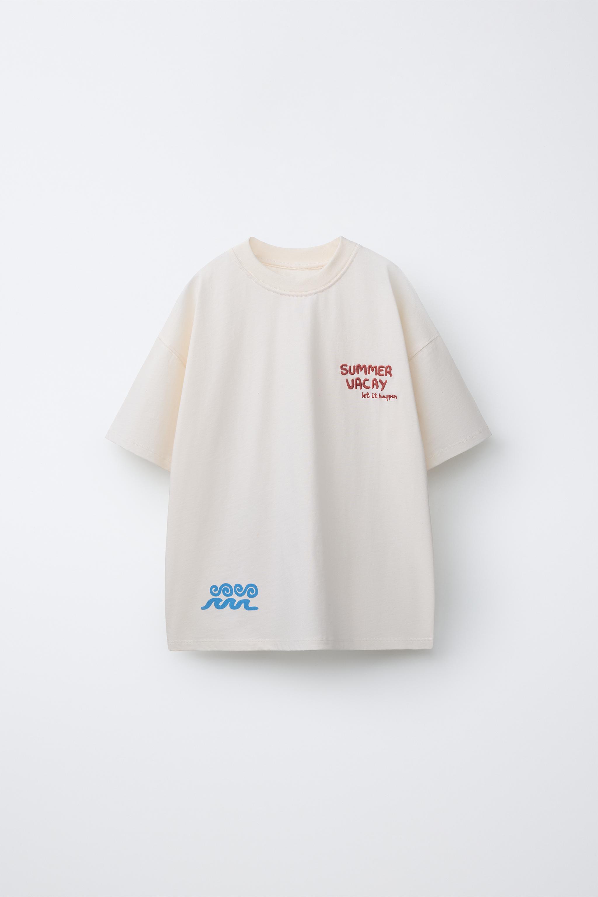 Детские футболки Zara EMBROIDERED AND PRINTED T-SHIRT — фото 2