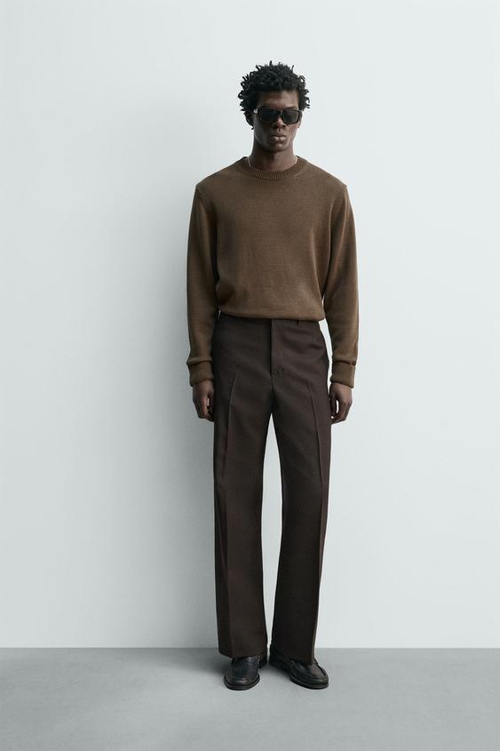 100% WOOL FLARE FIT PANTS