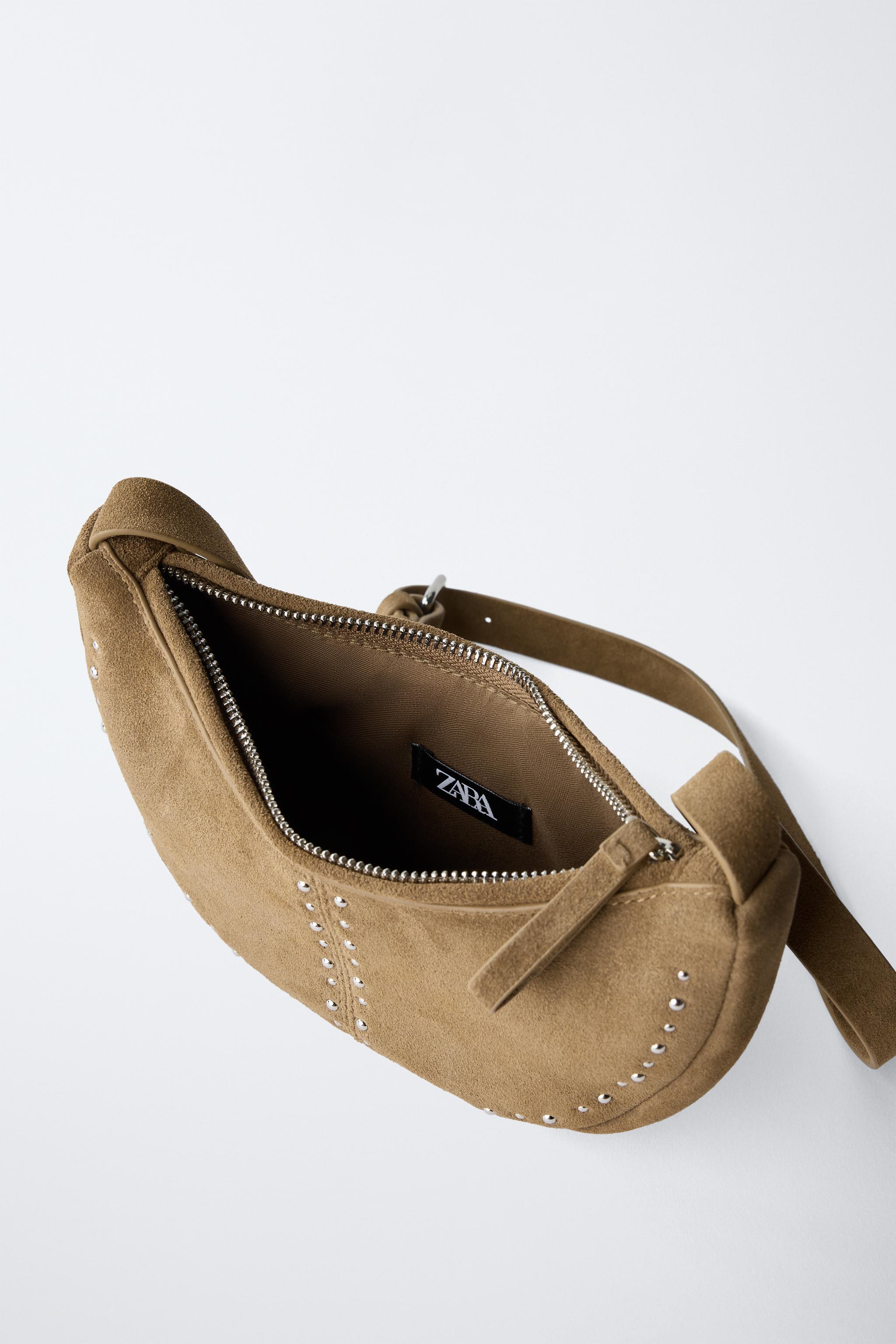 STUDDED SUEDE BAG - Brown | ZARA United States STUDDED SUEDE BAG - Brown | ZARA United States