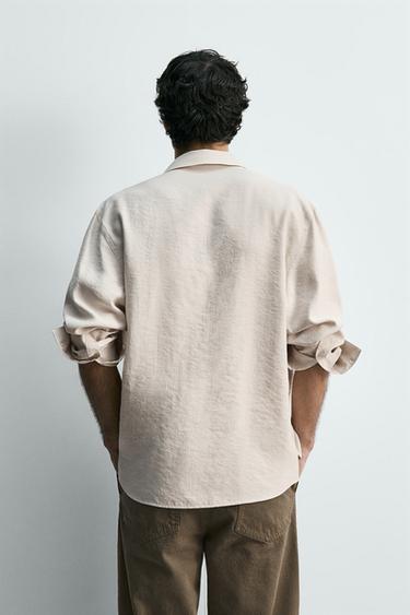 CHEMISE FLUIDE MÉLANGE MODAL - Blanc cassé de Zara - Image 2