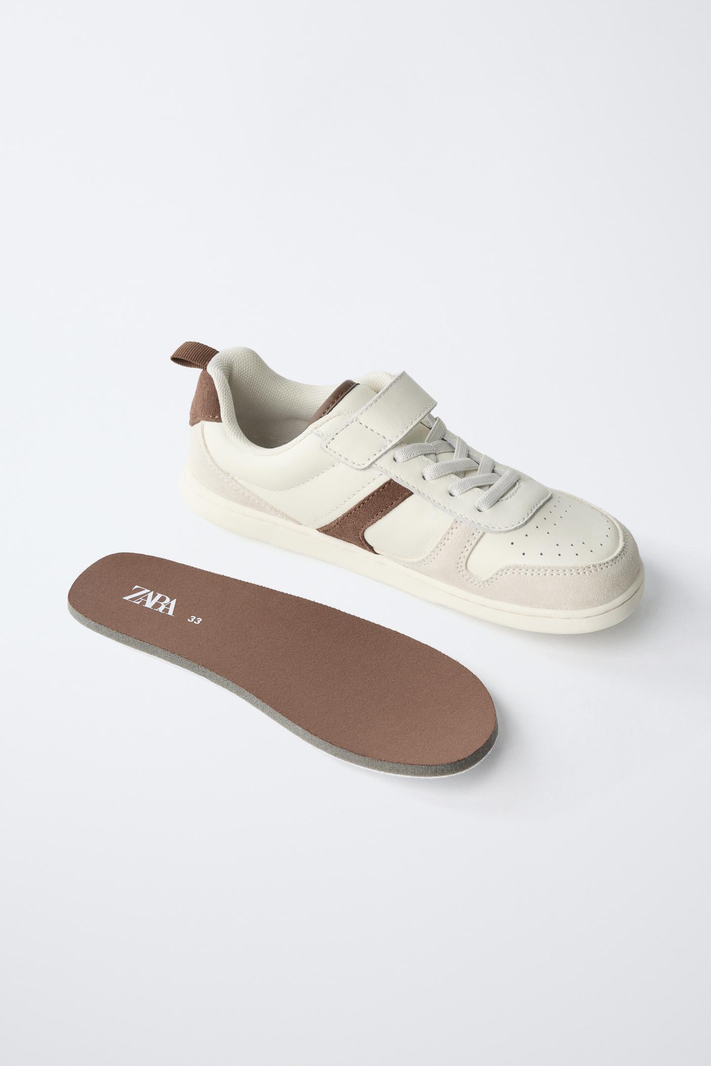 Детские кроссовки Zara Leather Barefoot, цвет: Молочный белый — фото 4