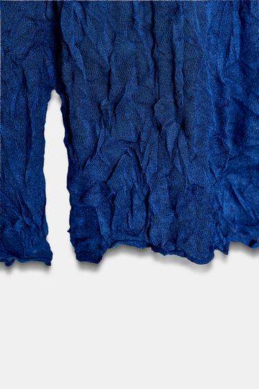 CRUMPLED EFFECT KNIT JUMPER - Cornflower blue by Zara - Image 8