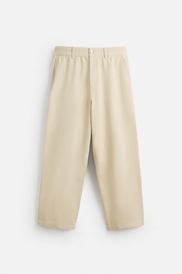 PANTALON RELAXED FIT STRUCTURE - Écru de Zara - Image 6