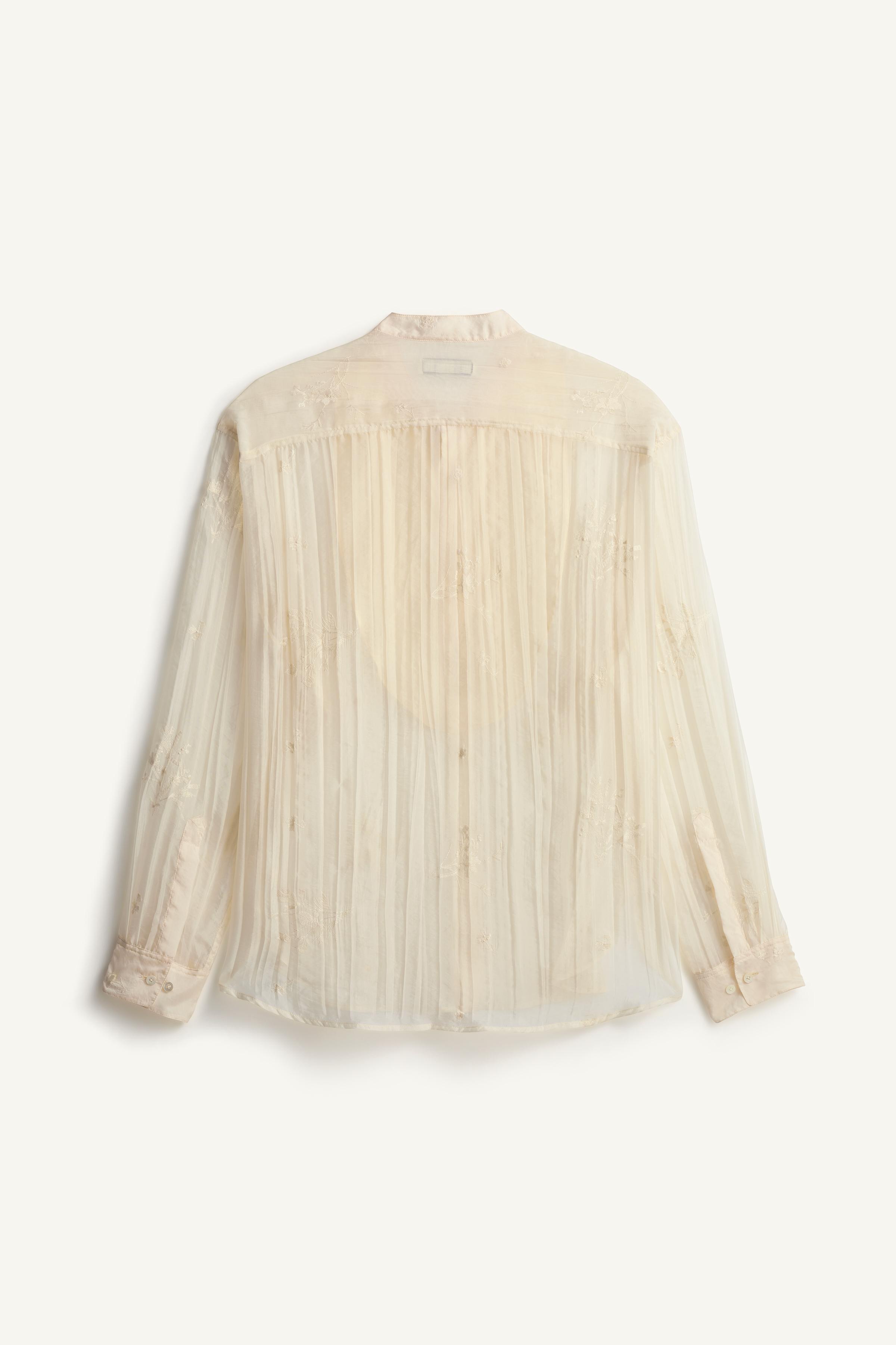 CHEMISE SEMI-TRANSPARENTE BRODÉE