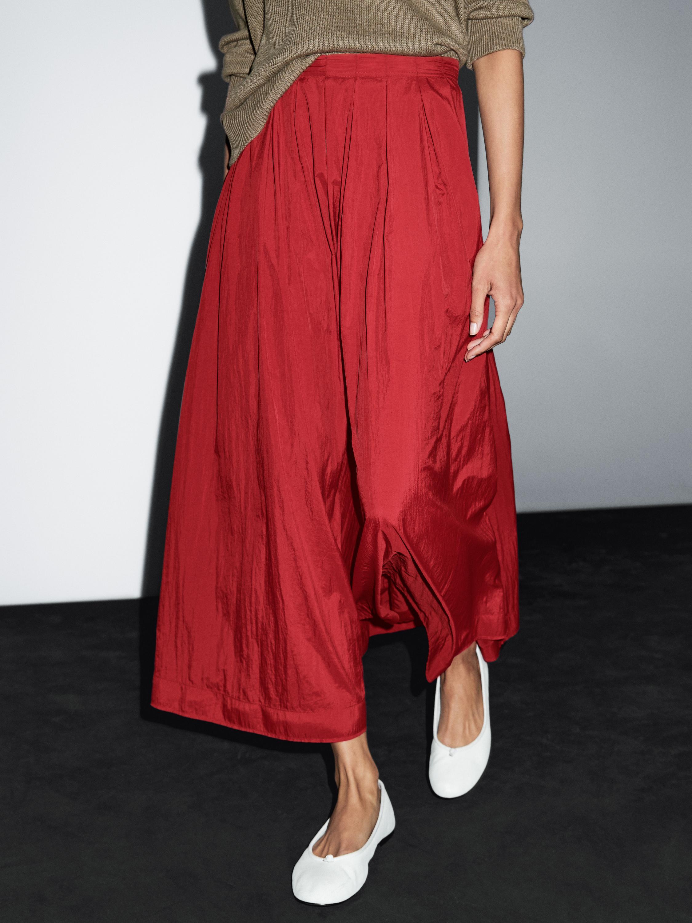 Long technical box pleat skirt