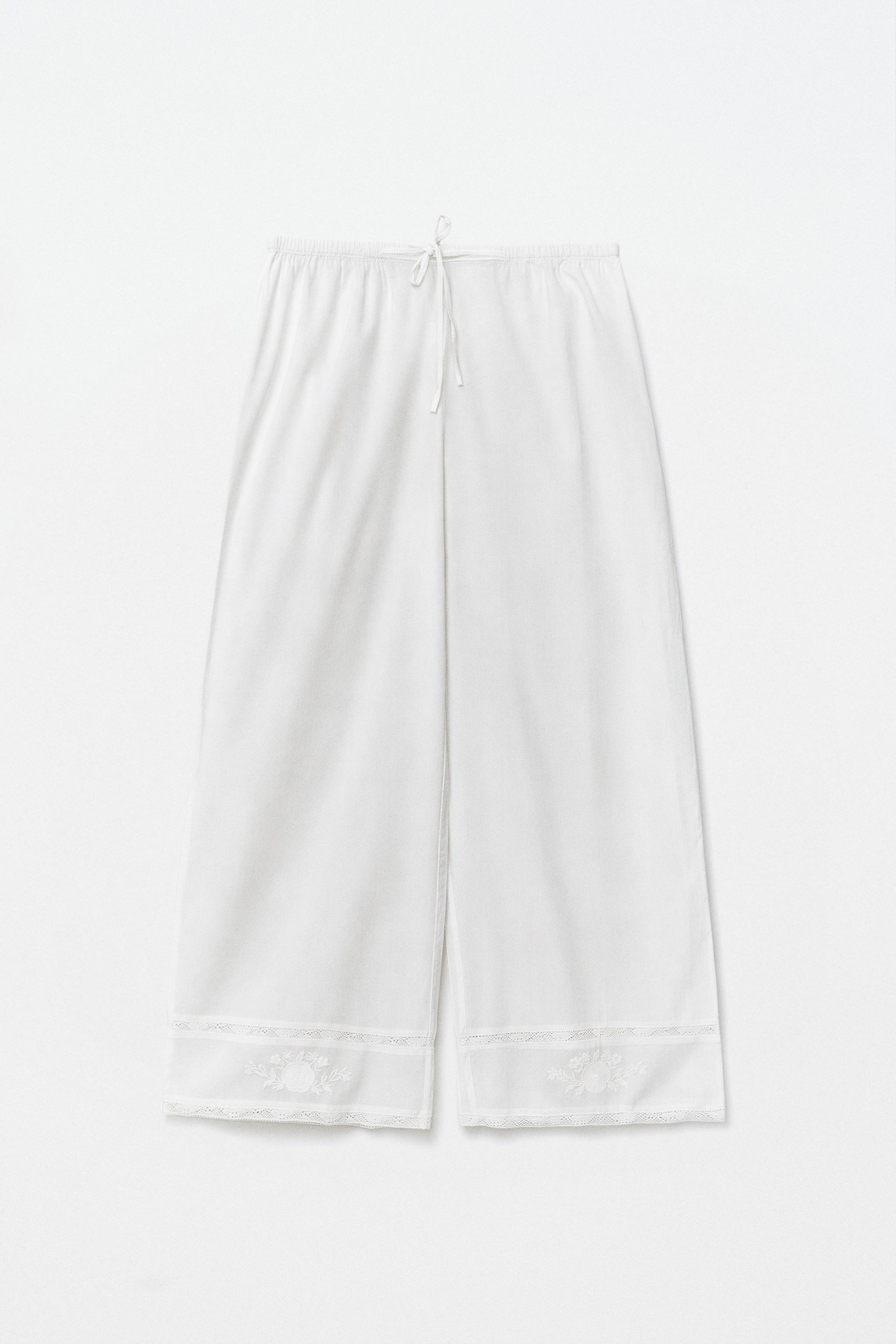 LACE TRIMMED PANTS