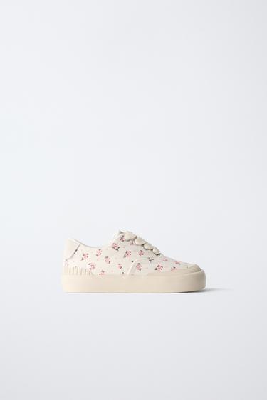 FLORAL PLIMSOLLS - Ecru White by Zara
