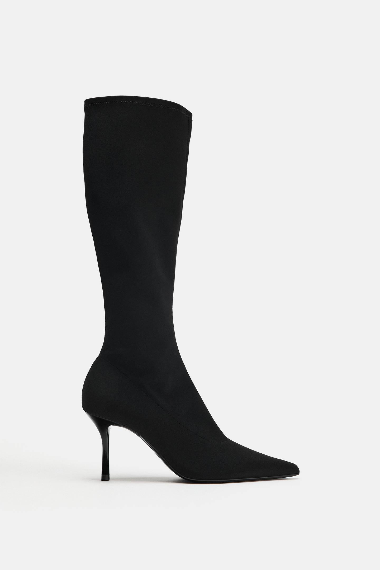 Женские ботинки Zara Stretch Heeled, цвет: Чёрный — фото 3