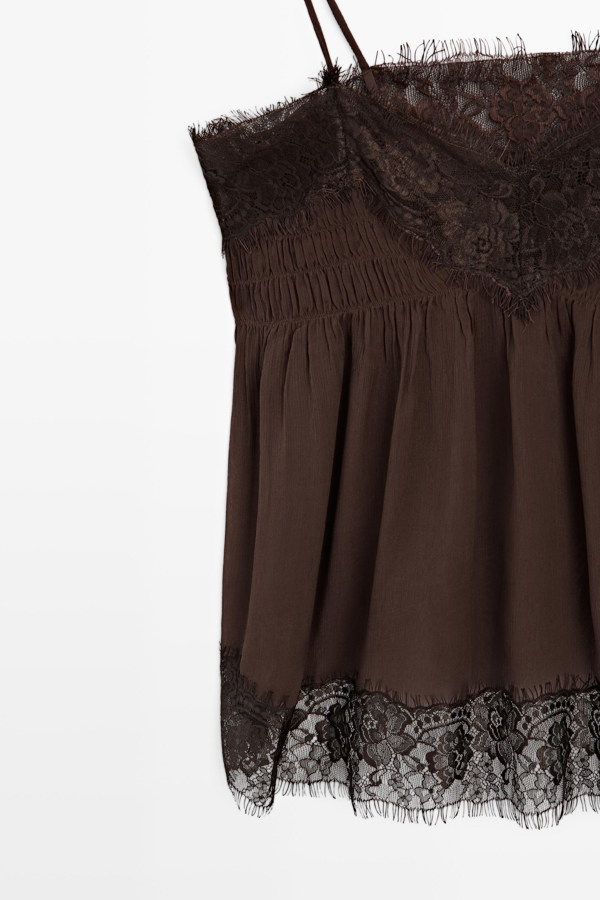 Camisole top with contrast lace detail