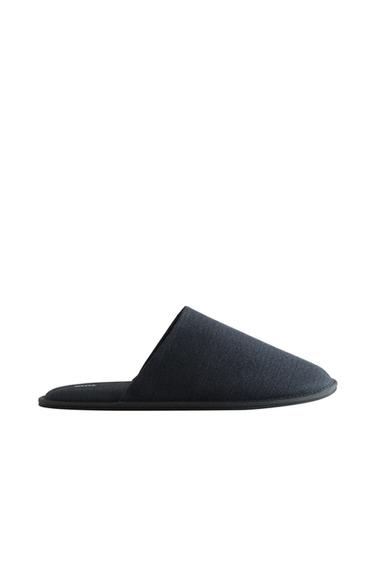 FABRIC MULE SLIPPERS - كحلي الخاص بـ Zara