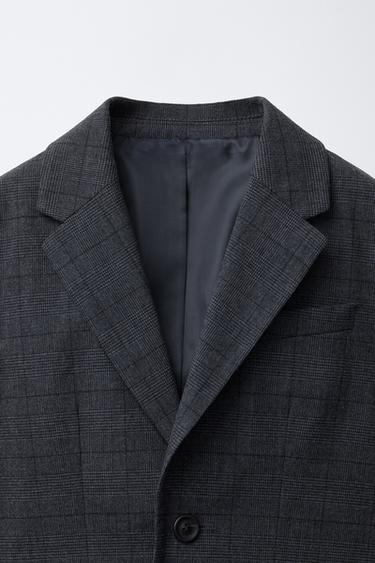 CHECK SUIT BLAZER - Blue / Grey by Zara - Image 2