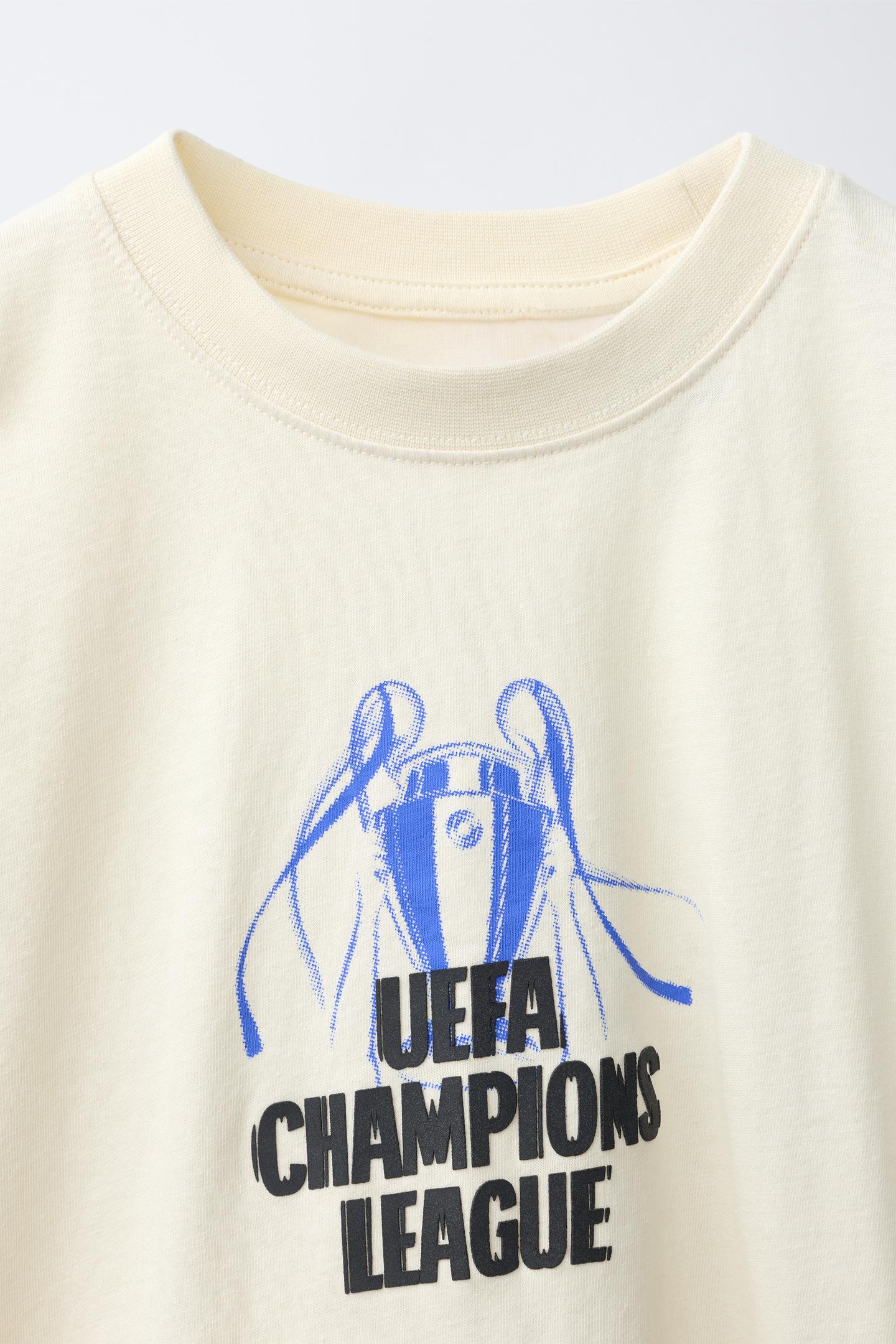 Детская футболка Zara UEFA Champions League® Print, цвет: Экрю — фото 4